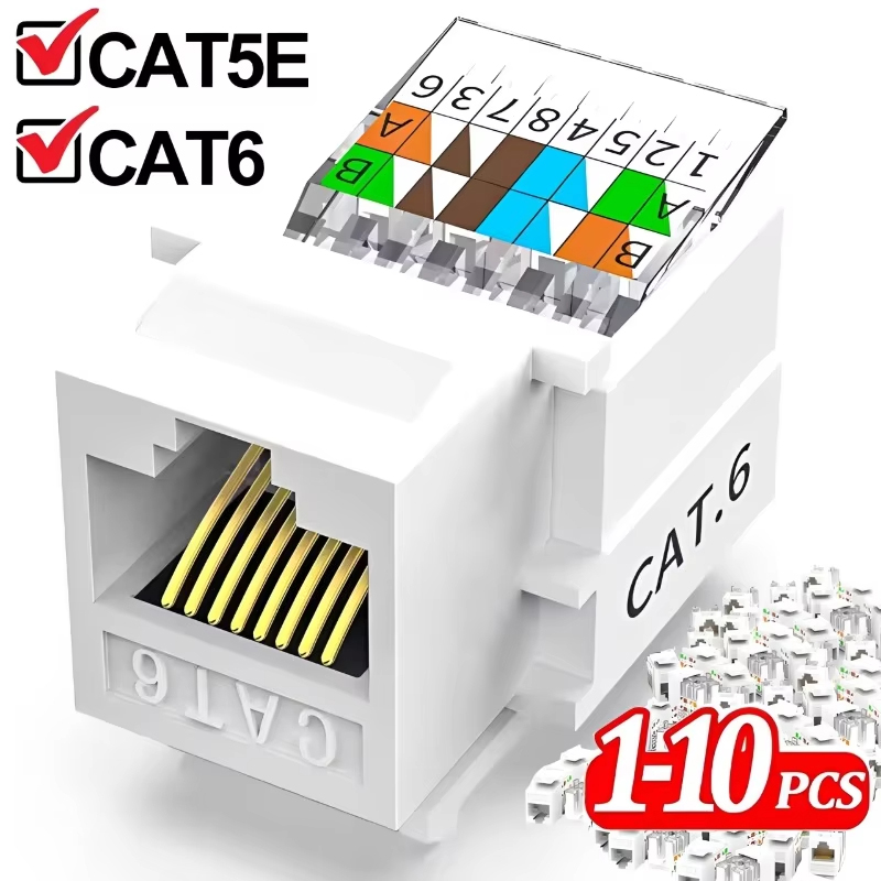 Patch Panel Cat6 - RJ45ネットワークモジュール RJ45コネクタ情報ソケット CAT6ケーブル パッチパネル 壁用アダプターカプラ ネットワークパッチパネルモジュール