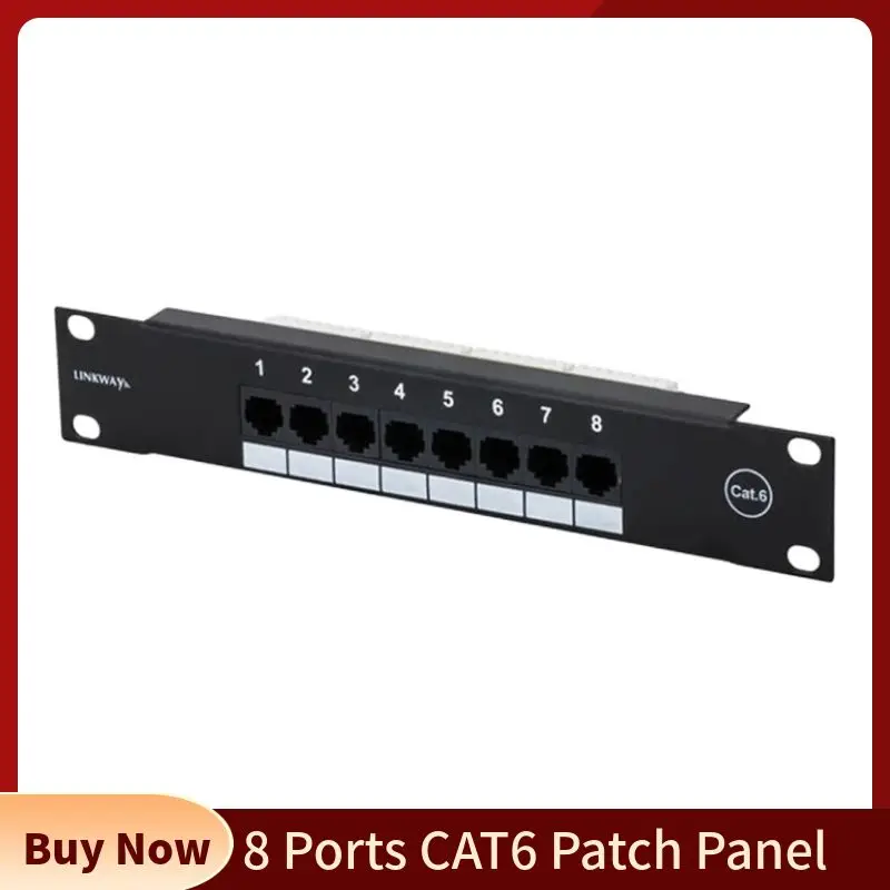 Patch Panel Cat6 - ネットワークアダプター8ポートcat6パッチパネル10インチ1uラックマウント家庭用分布フレーム用弱い電流ボックスrj458p8cソケット