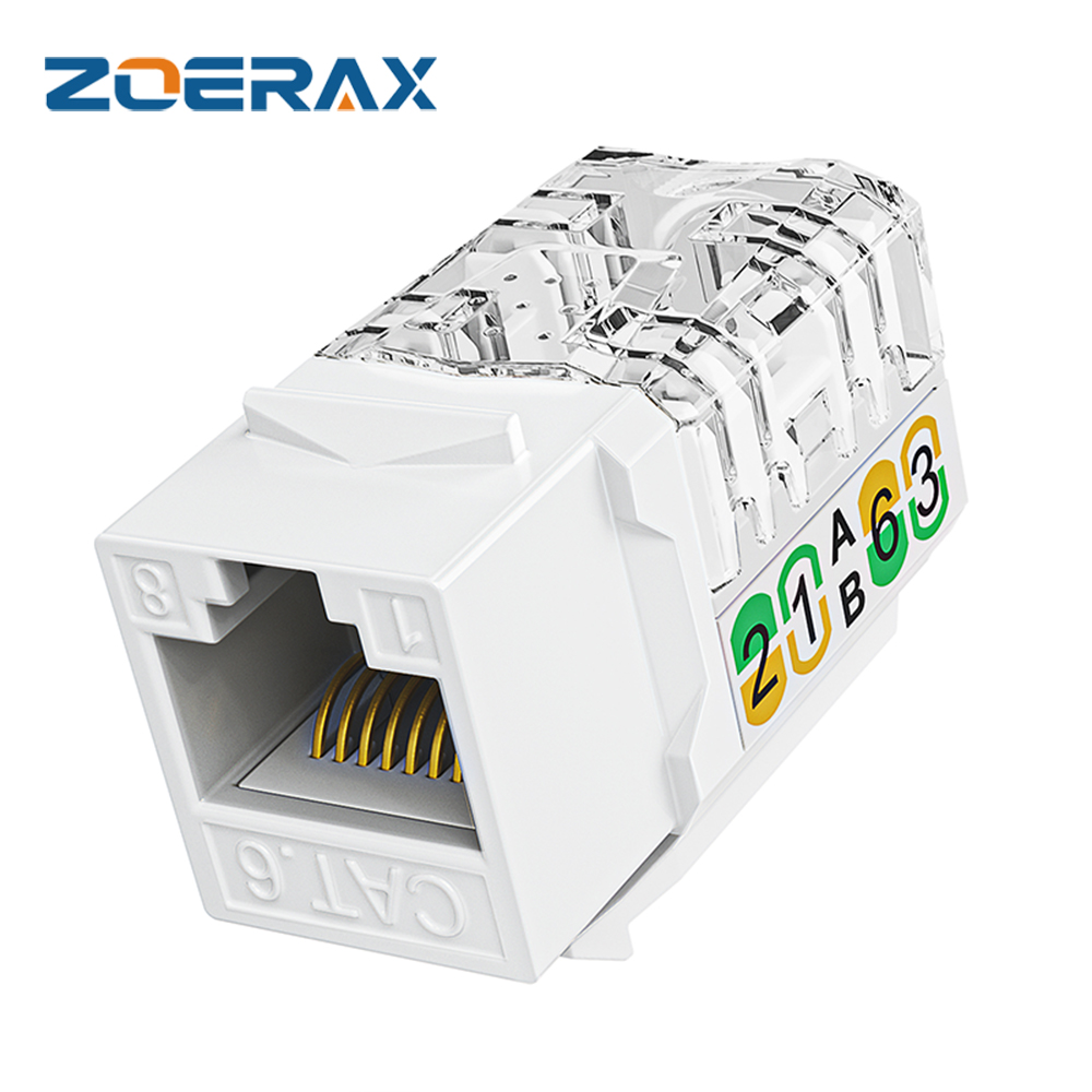 Patch Panel Cat6 - ZoeRax RJ45 Cat6/5e スリムプロファイルキーストーンジャック 90 度イーサネットパンチダウンキーストーンジャック互換パッチパネルとウォールプレート