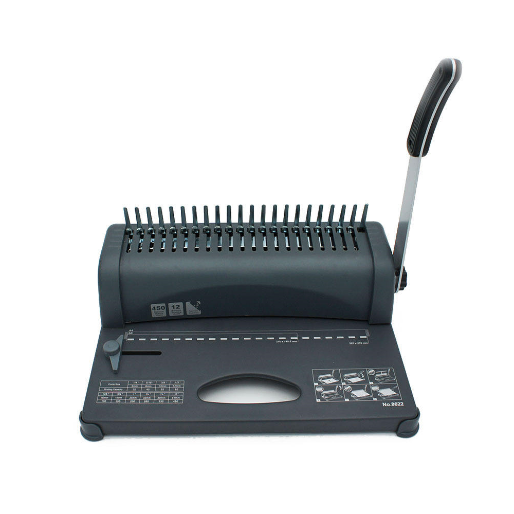 Binding Machine Comb - 8622型コームバインディングマシン 21穴 450枚綴じ ペーパーパンチバインダー