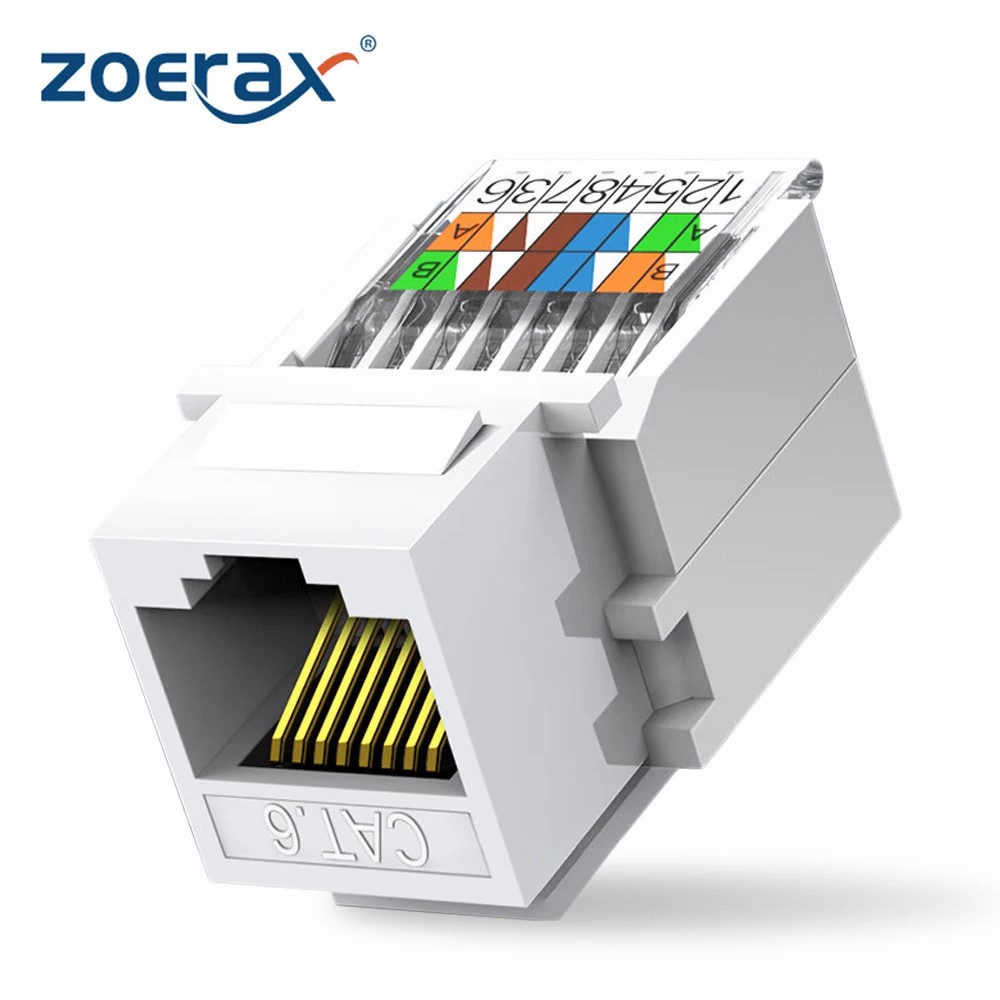 Patch Panel Cat6 - Zoerax-keystoneイーサネットモジュール、メスジャックネットワーク、パンチダウンコネクタ、パッチパネルとの互換性なし、cat6、rj45ツールレス