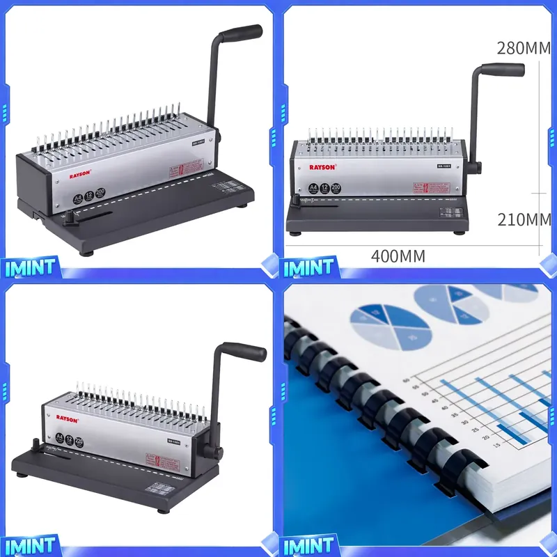 Binding Machine Comb - 工場用コームバインダー Rayson SD-1201 ラバーリング A4/A5 オフィス/学校用