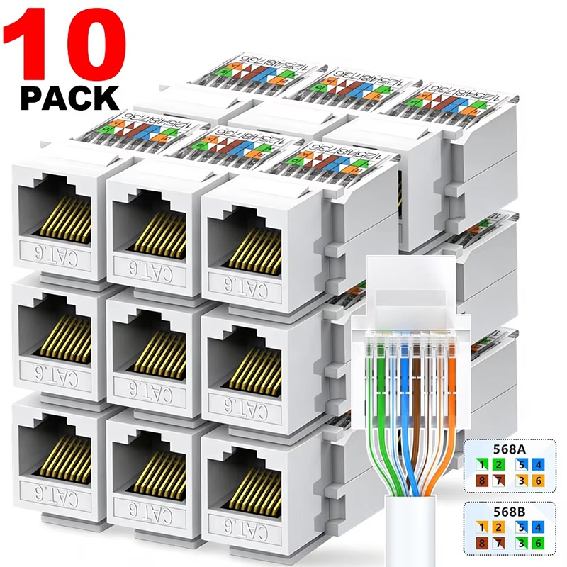 Patch Panel Cat6 - Cat6キーストーンイーサネットRJ45ネットワークモジュールメスジャックネットワークパンチダウンコネクタ壁面アダプターカプラーCAT6ケーブルパッチパネル