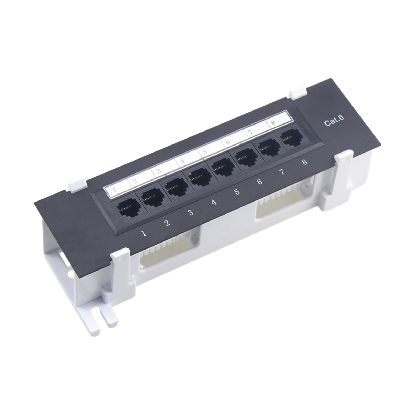 Patch Panel Cat6 - 8 ポート壁掛けパッチパネル Cat6 ケーブルパッチパネルネットワークラックパッチケーブルオフィスデータセンターケーブル管理 Rackmout