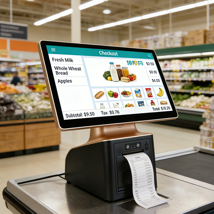 Pos Terminal Android - スーパーマーケット向けの、15.6インチのタッチスクリーンを搭載した、多機能スマートAndroid POSシステム（POS端末機）。