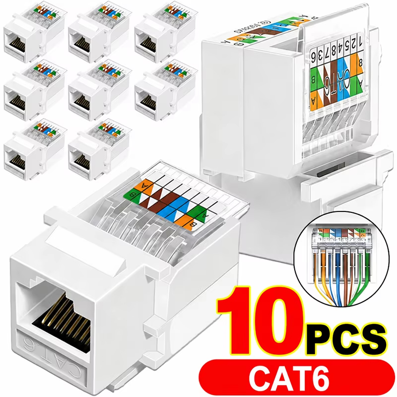 Patch Panel Cat6 - CAT6クリスタルヘッド イーサネットインターネットLANケーブル パンチダウンコネクタ 壁面アダプタケーブル パッチパネル部品 LANケーブルコネクタ用