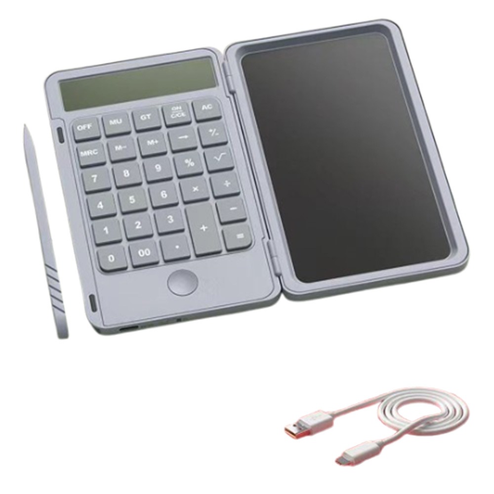 Office Technology - 2in1関数電卓大画面ディスプレイ消去可能オフィスLCD描画パッド折りたたみ式充電式デジタルライティングタブレット