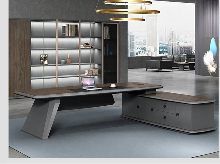 High Tech Office Room - 2026年ハイテク高級エグゼクティブオフィスデスク 2400mm/2800mm大型モダンデザイン 自宅ワークステーション、学校、リビングルーム用