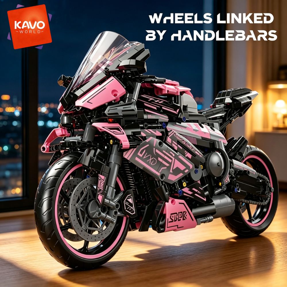 High Tech Office Room - KAVOWORLD 1:5大型バイク組み立てブロックモデルキット 2096ピース サイバーパンク トラックスポーツバイク ブロックモデル