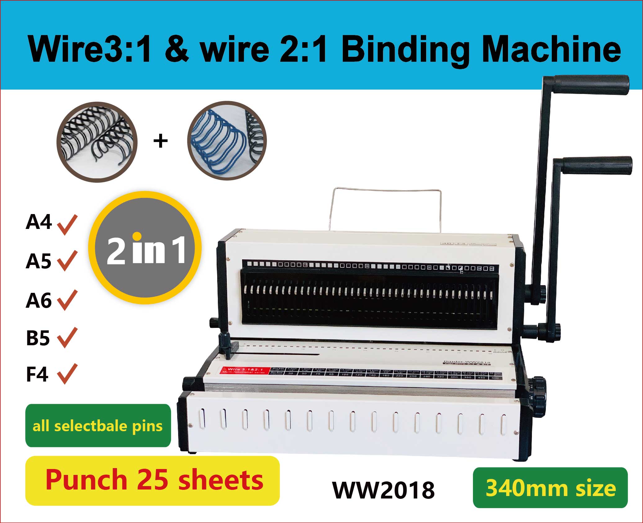 WW2018 デスクトップ多機能手動スパイラルコイル綴じ機（ - Binding Machine Comb のレビューと価格