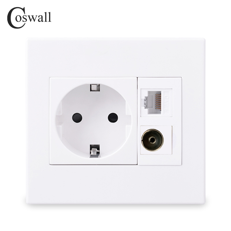 Coswall-pc用のeu壁コンセント,16a,接地,tv - Patch Panel Cat6 のレビューと価格