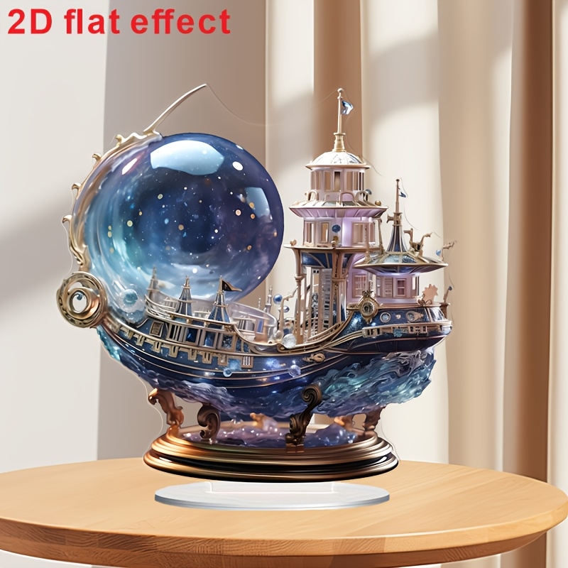 2Dボヘミアンスタイル8インチアクリルパープルクリスタル船フ - Office Technology のレビューと価格